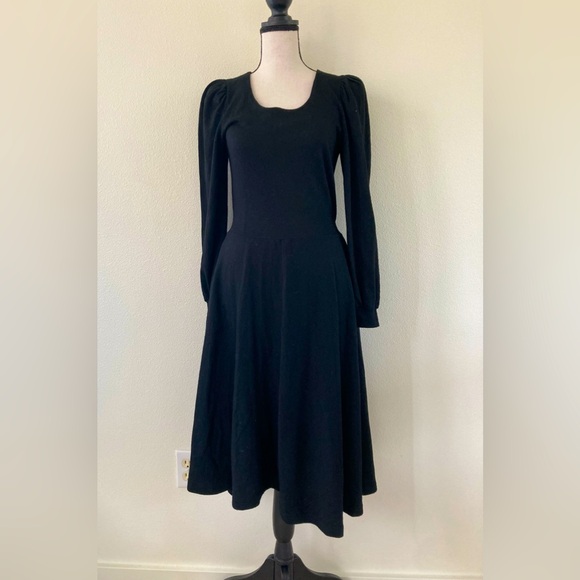 Nordstrom Dresses & Skirts - VINTAGE | NORDSTROM “Savvy” 100% Wool jersey black long sleeve twirl dress sz 8